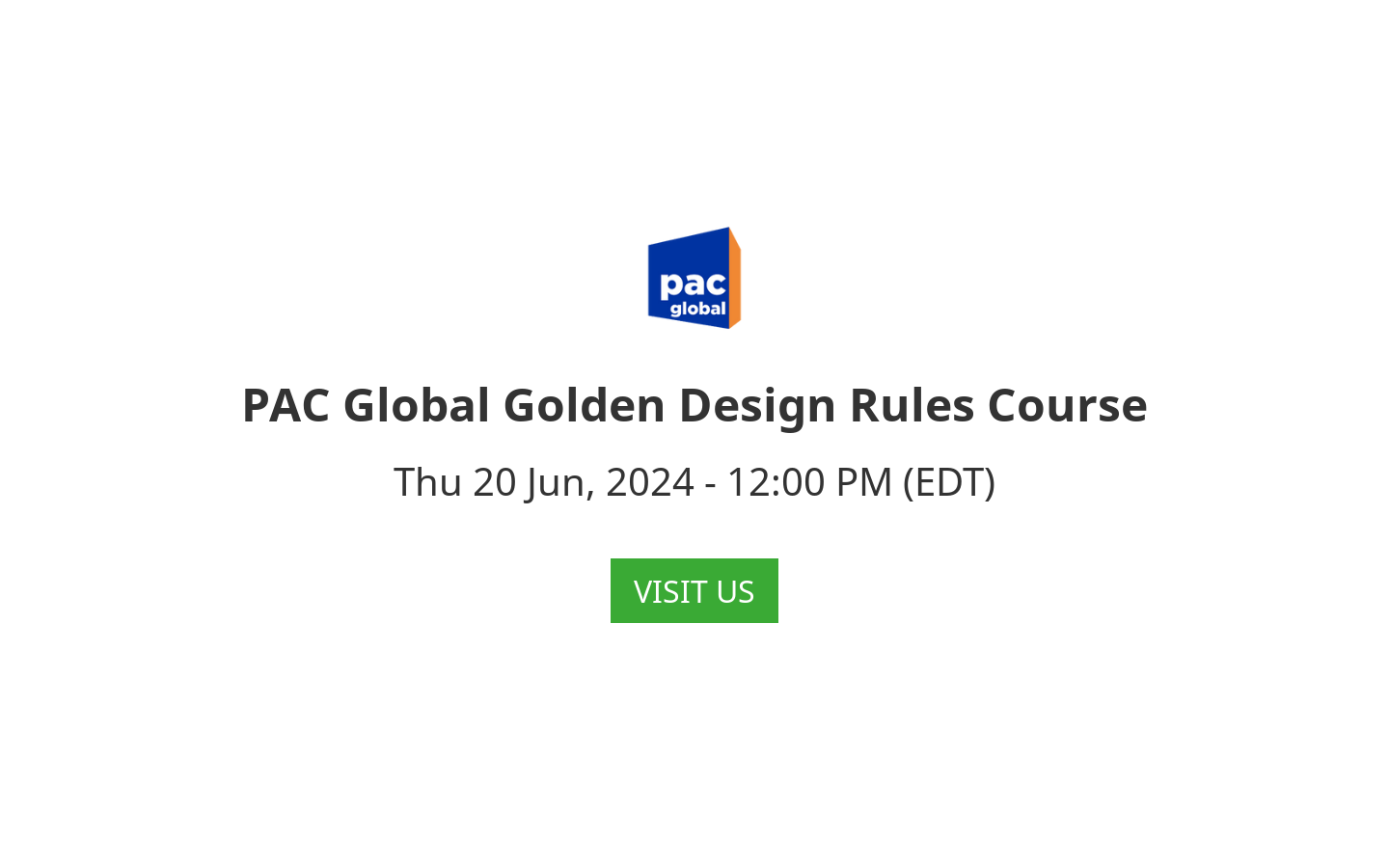 PAC Global Golden Design Rules Course